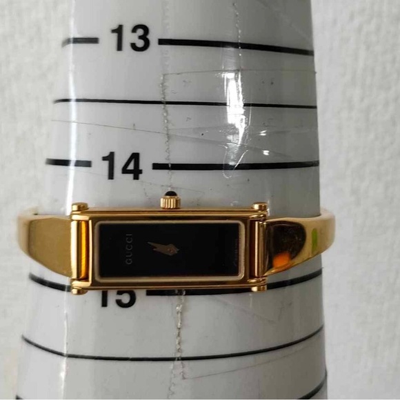 Gucci Slim Gold Color Watch with Black Face - Picture 9 of 9